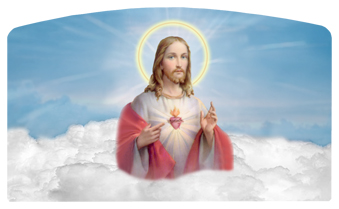 DACRO-109-BL Sacred Heart Clouds Blue